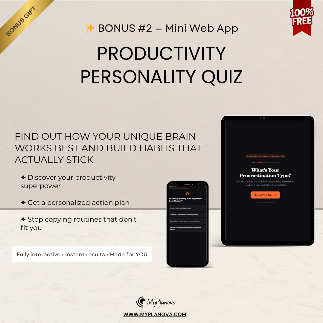 productivity personality quiz free app