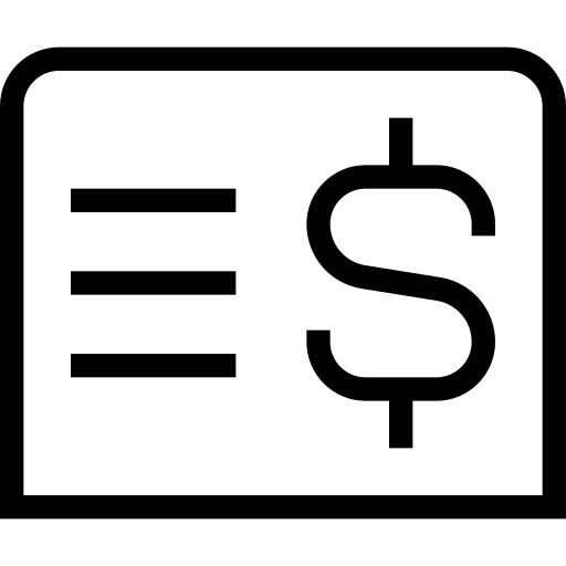 Icon of a dollar sign with equal signs on a white background